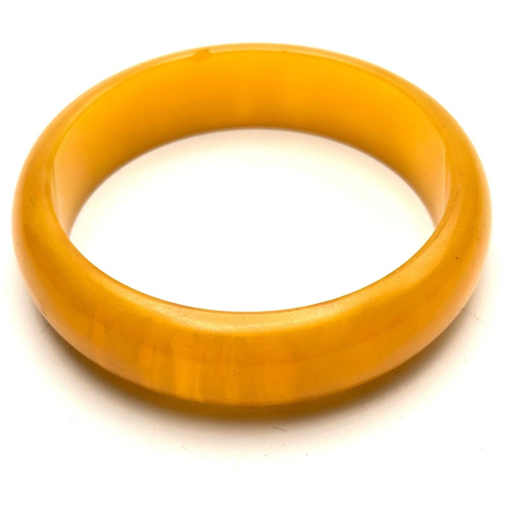 Vintage 1930s Egg‎ Yolk Yellow Bakelite Bangle Bracelet Art Deco Tested